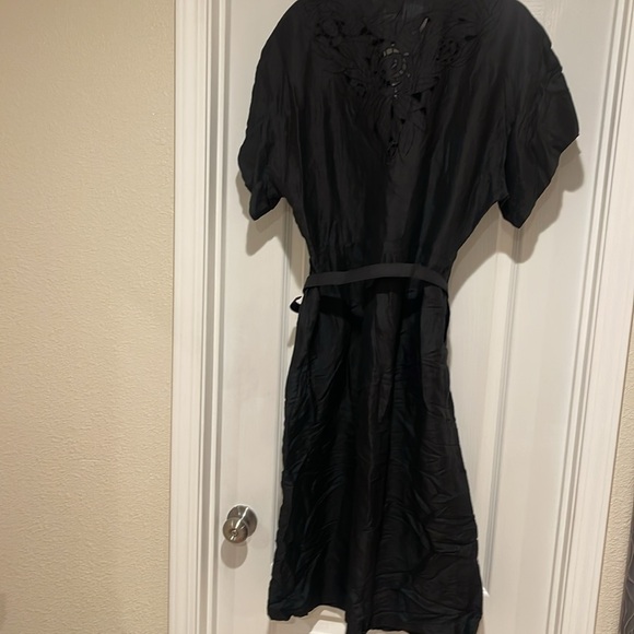 Axiom 1980s Does 1940s Black Vintage Dress Size 14 - Picture 9 of 12